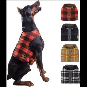 Large No Pull Dog Harness Adjustable Soft Plaid Dog Vest